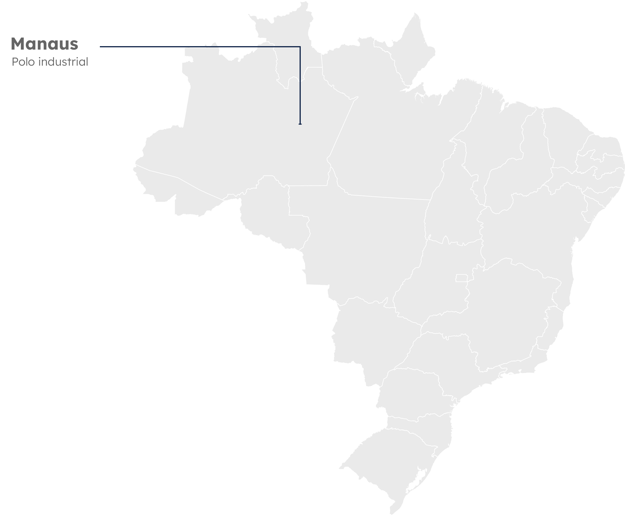 mapa do Brasil com destaque em Manaus